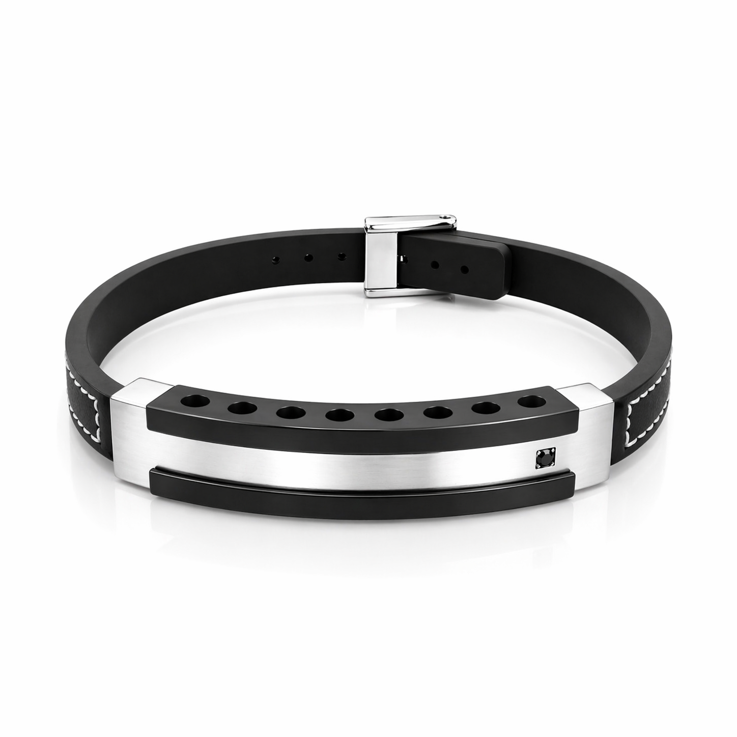 Stainless Steel Leather Bracelet image 0