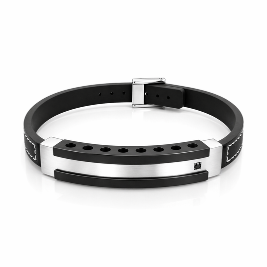 Stainless Steel Leather Bracelet image 0