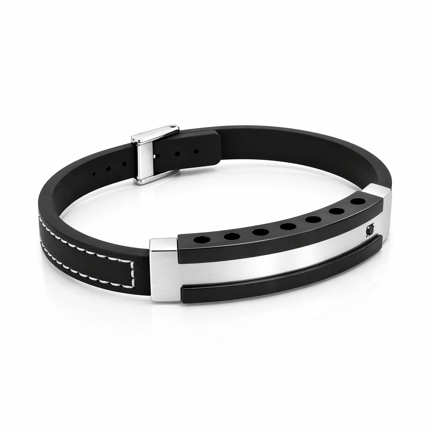 Stainless Steel Leather Bracelet image 2