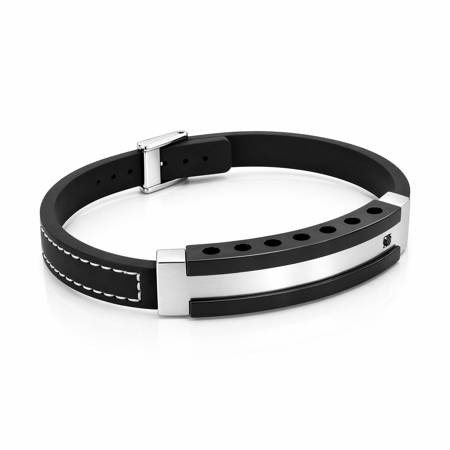 Stainless Steel Leather Bracelet image 2