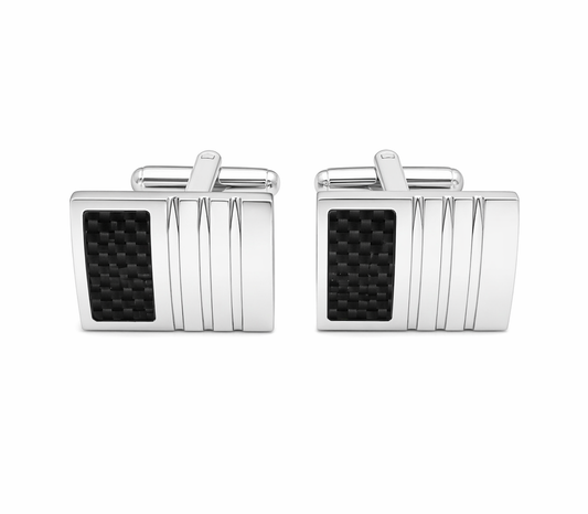Stainless Steel Carbon Fiber Cufflink image 0