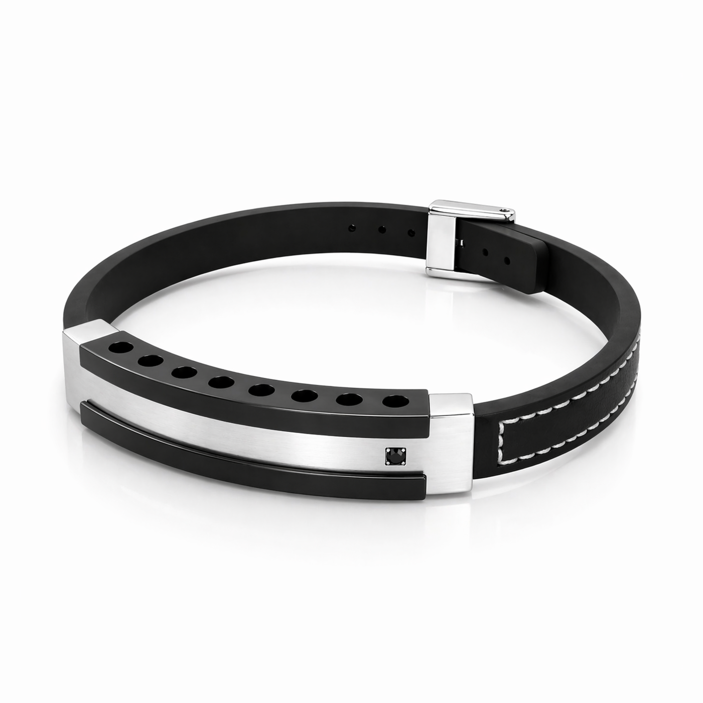 Stainless Steel Leather Bracelet image 1