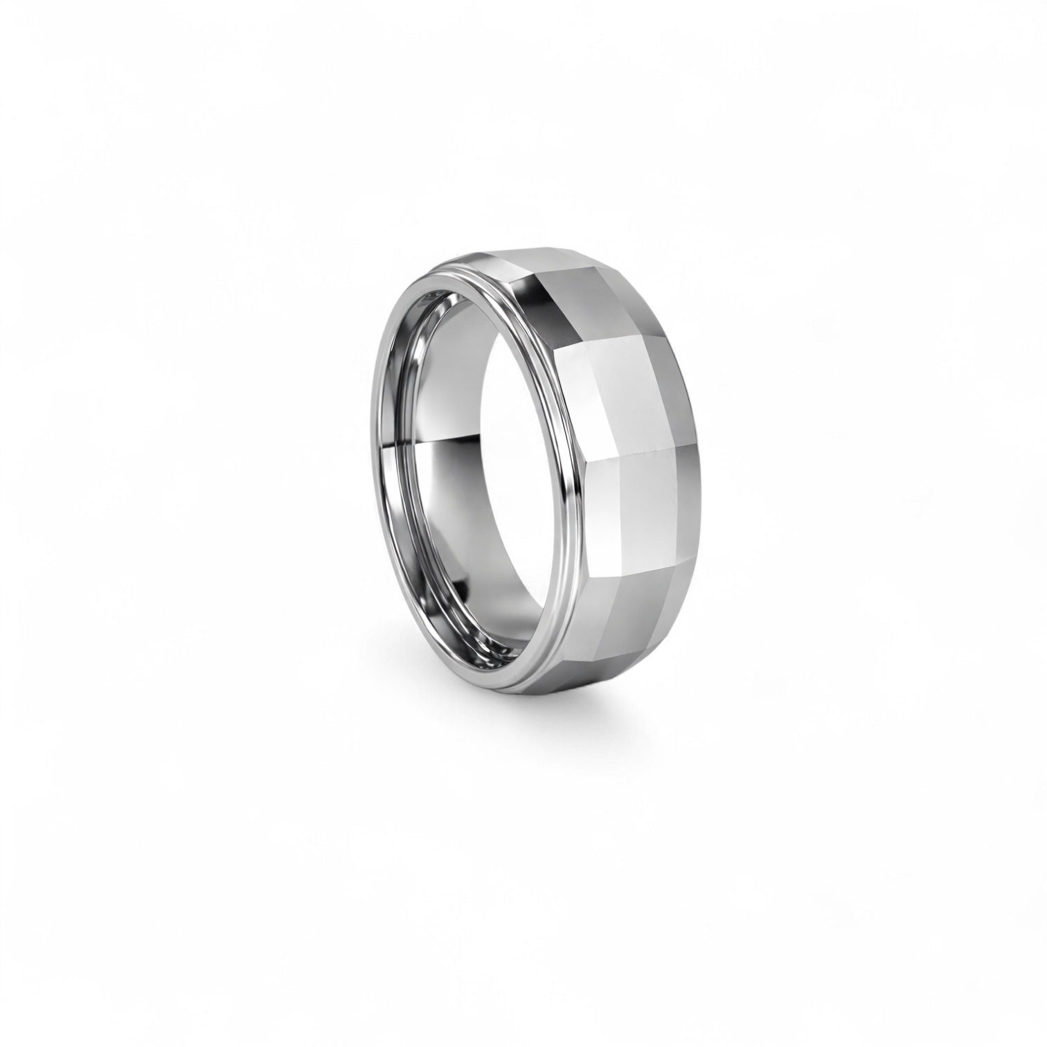 Faceted Tungsten Carbide Ring image 1