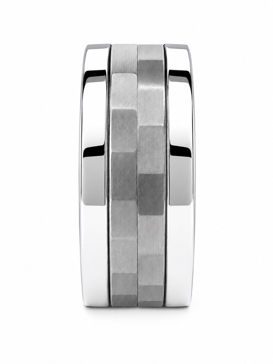 Stepped Design Stainless Steel Ring image 0