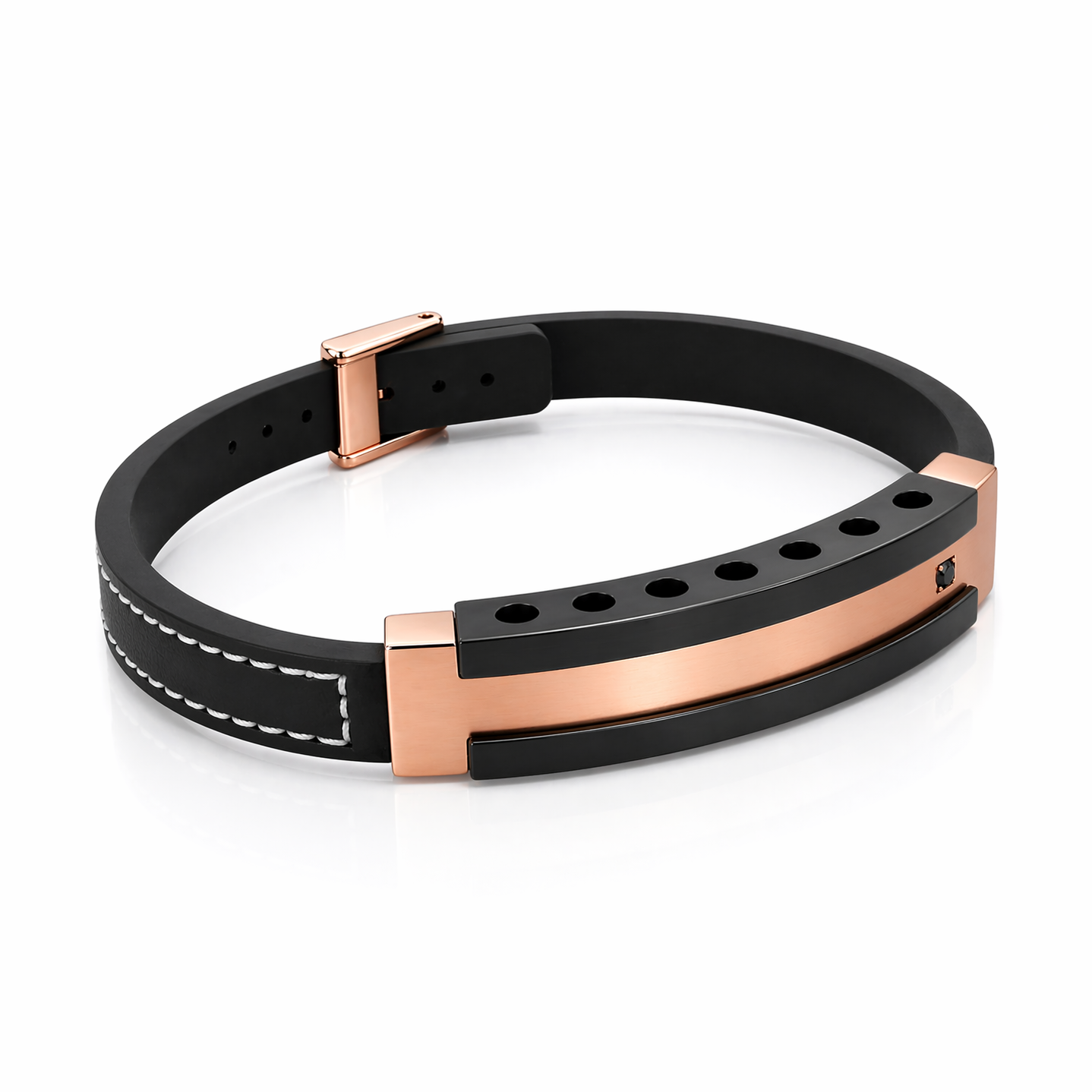 Stainless Steel Leather Bracelet image 2