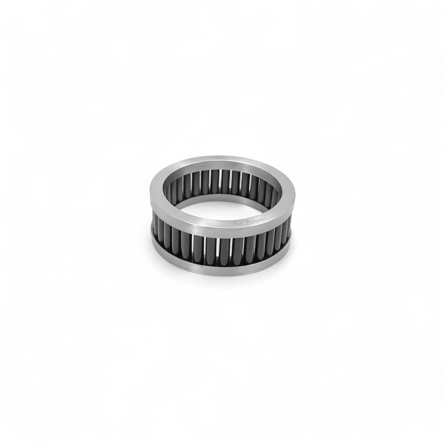 Black Roller Stainless Steel Ring image 2