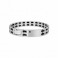 Men's 316 Stainless Steel ID Bracelet with Black Diamond | HotSteel Collection