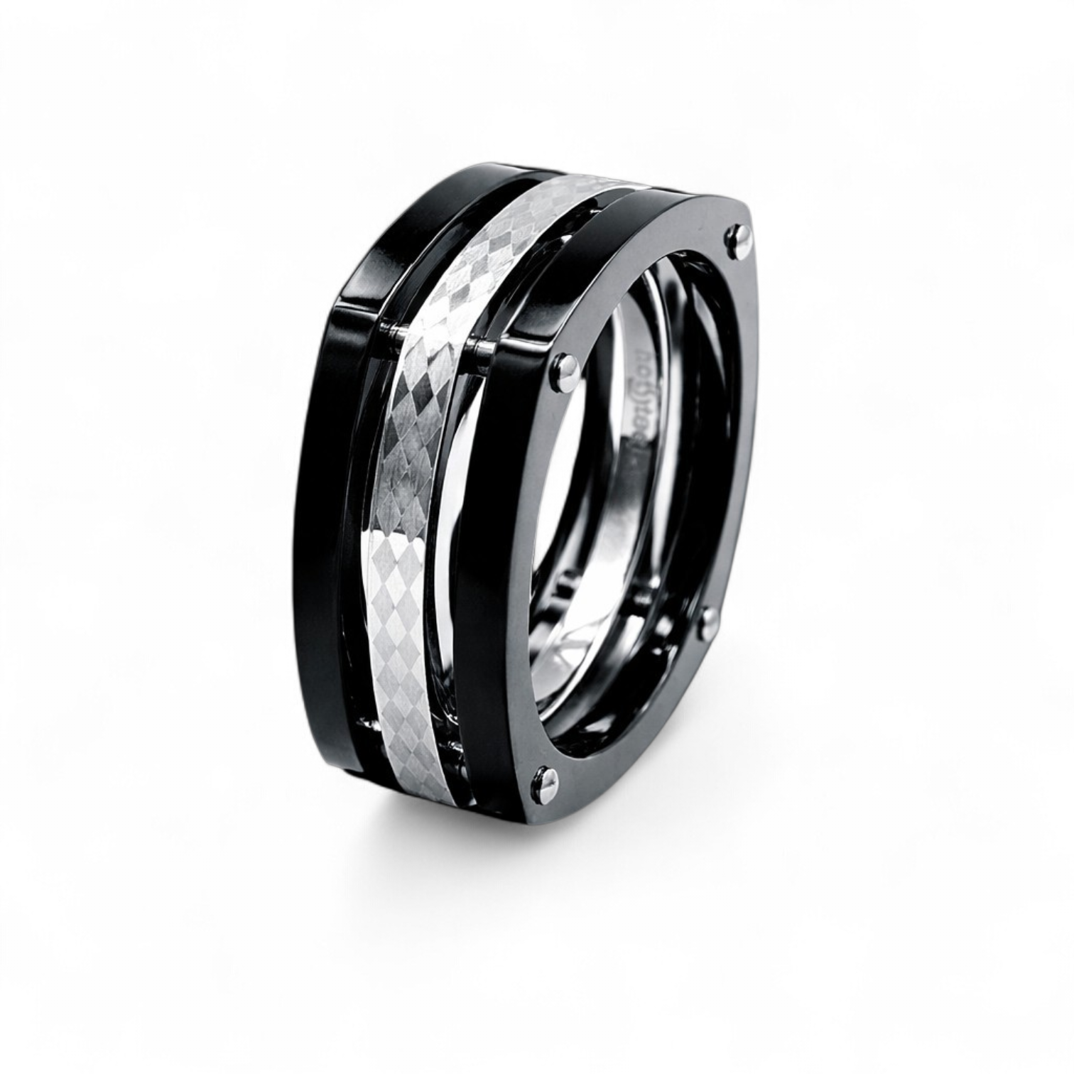 Black & Stainless Steel Ring