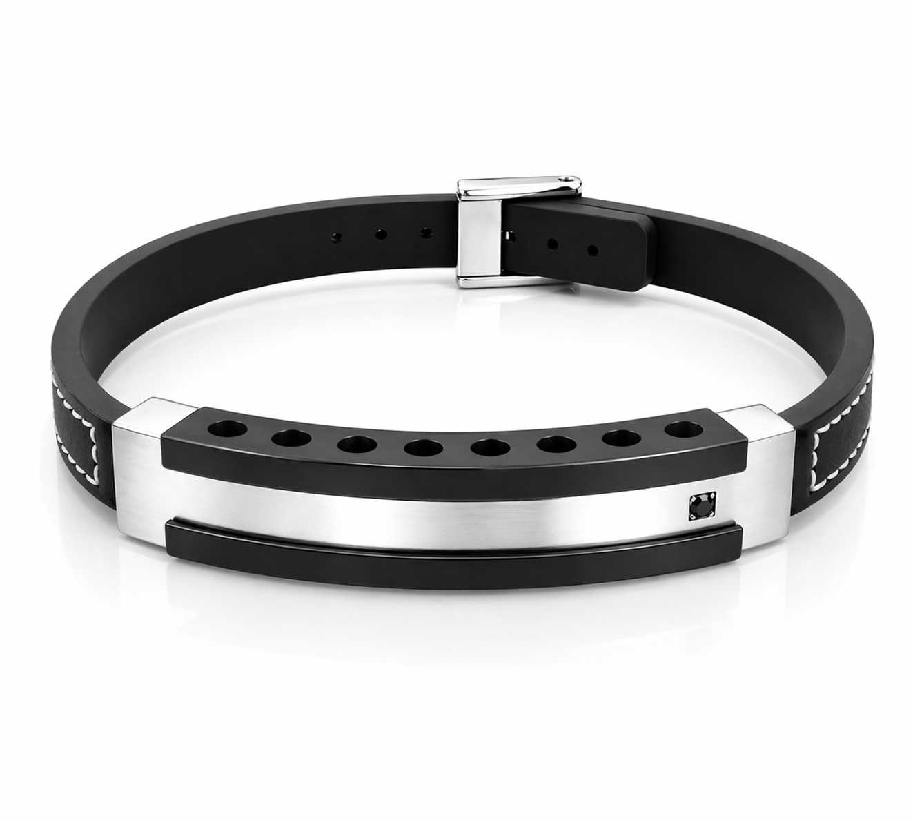Stainless Steel Leather Bracelet