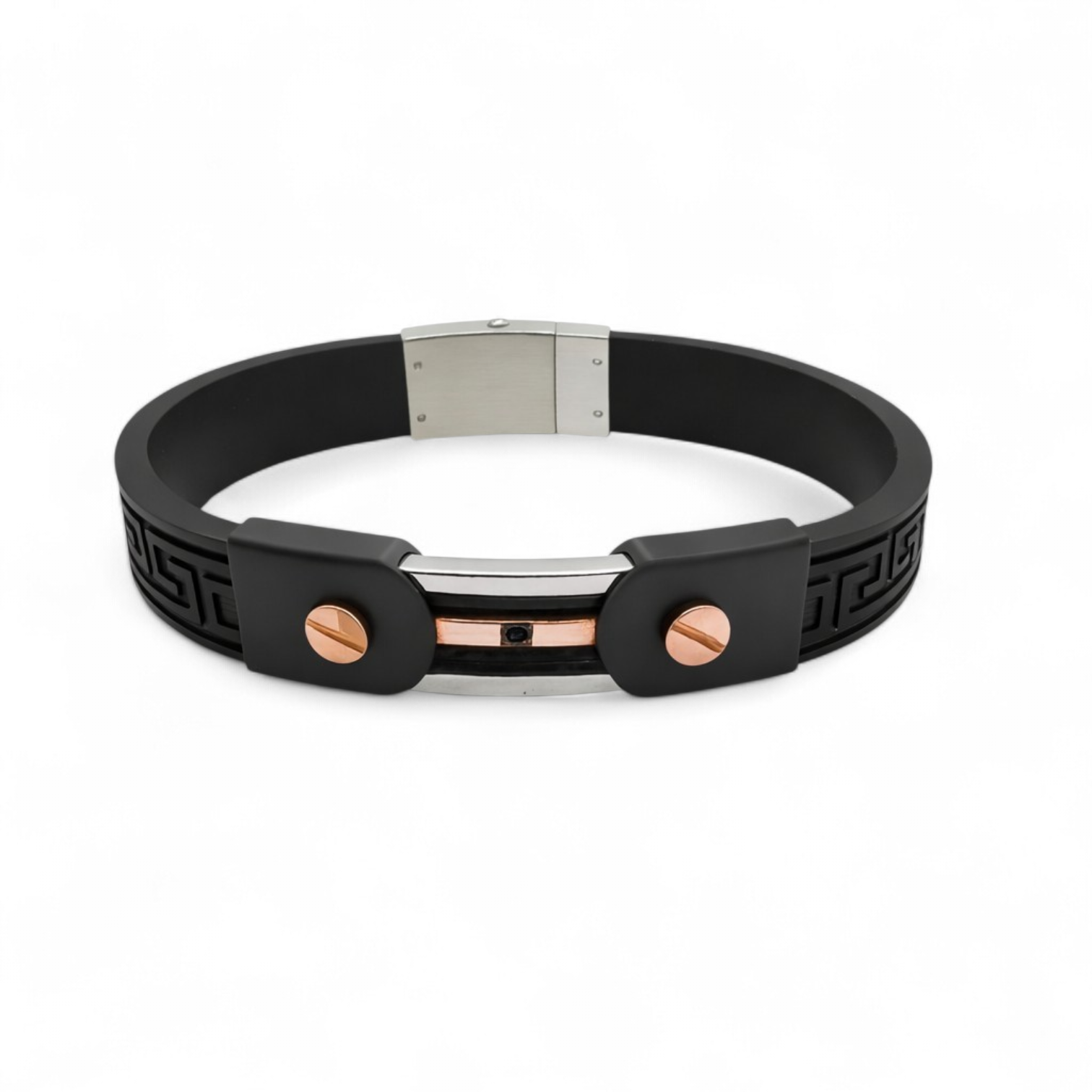 Stainless Steel & Rubber Bracelet